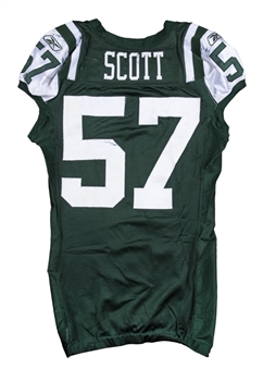 2011 Bart Scott Game Used New York Jets Home Jersey Photo Matched To 10/23/2011 (Jets/MeiGray LOA)
